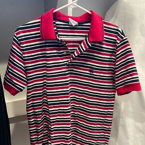 Brooks Brothers Men’s Collared Red, White and Blue Polo Shirt